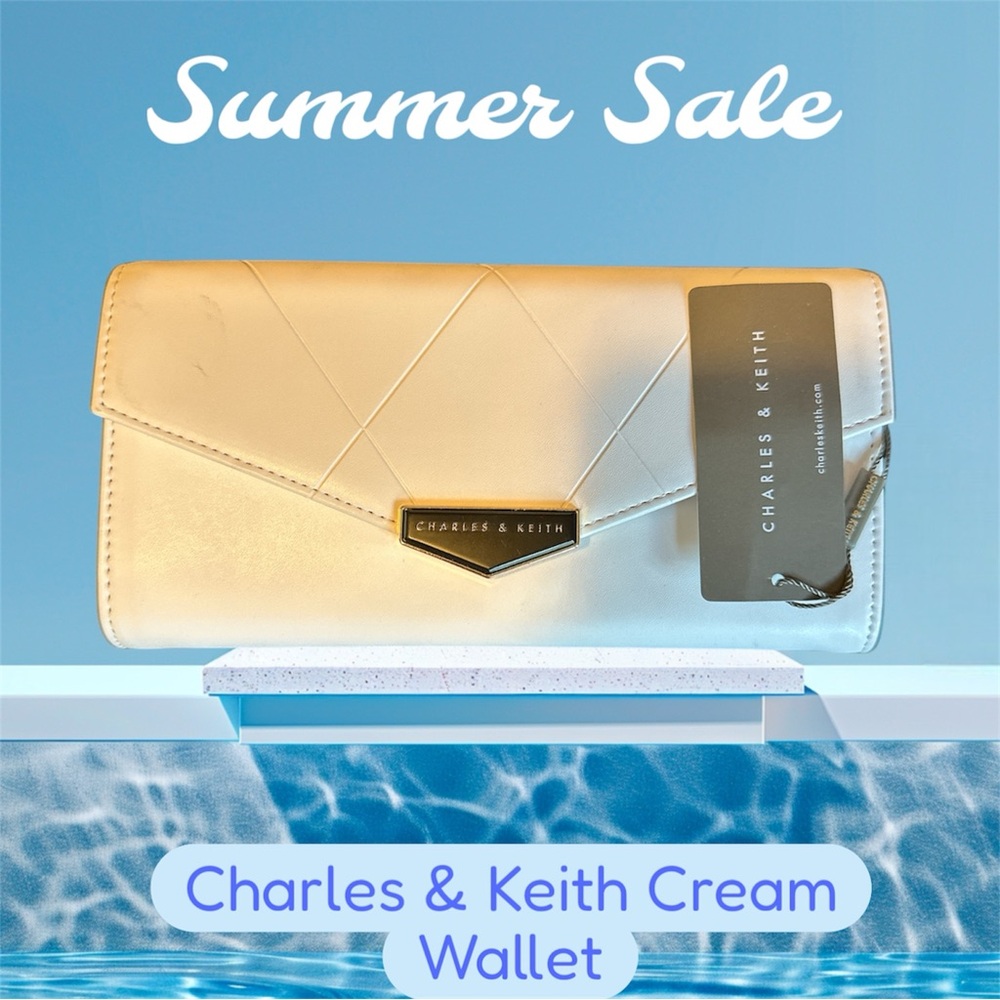 Charles & Keith Cream Wallet NWT and box